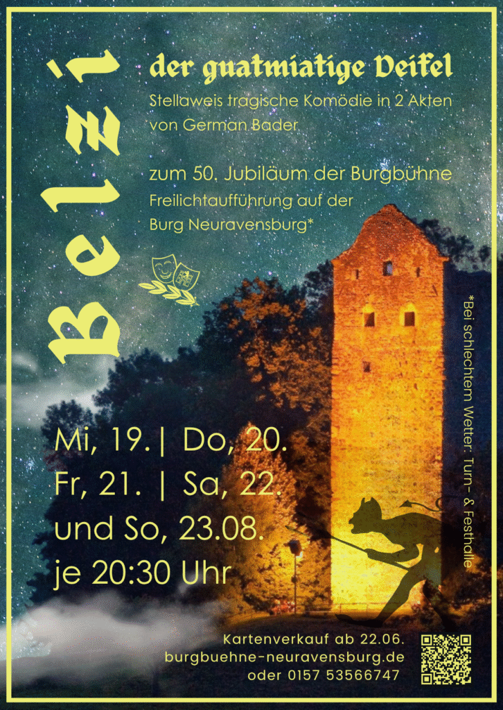 Flyer für das Theaterstück Belzi-der guatmiatige Deifel