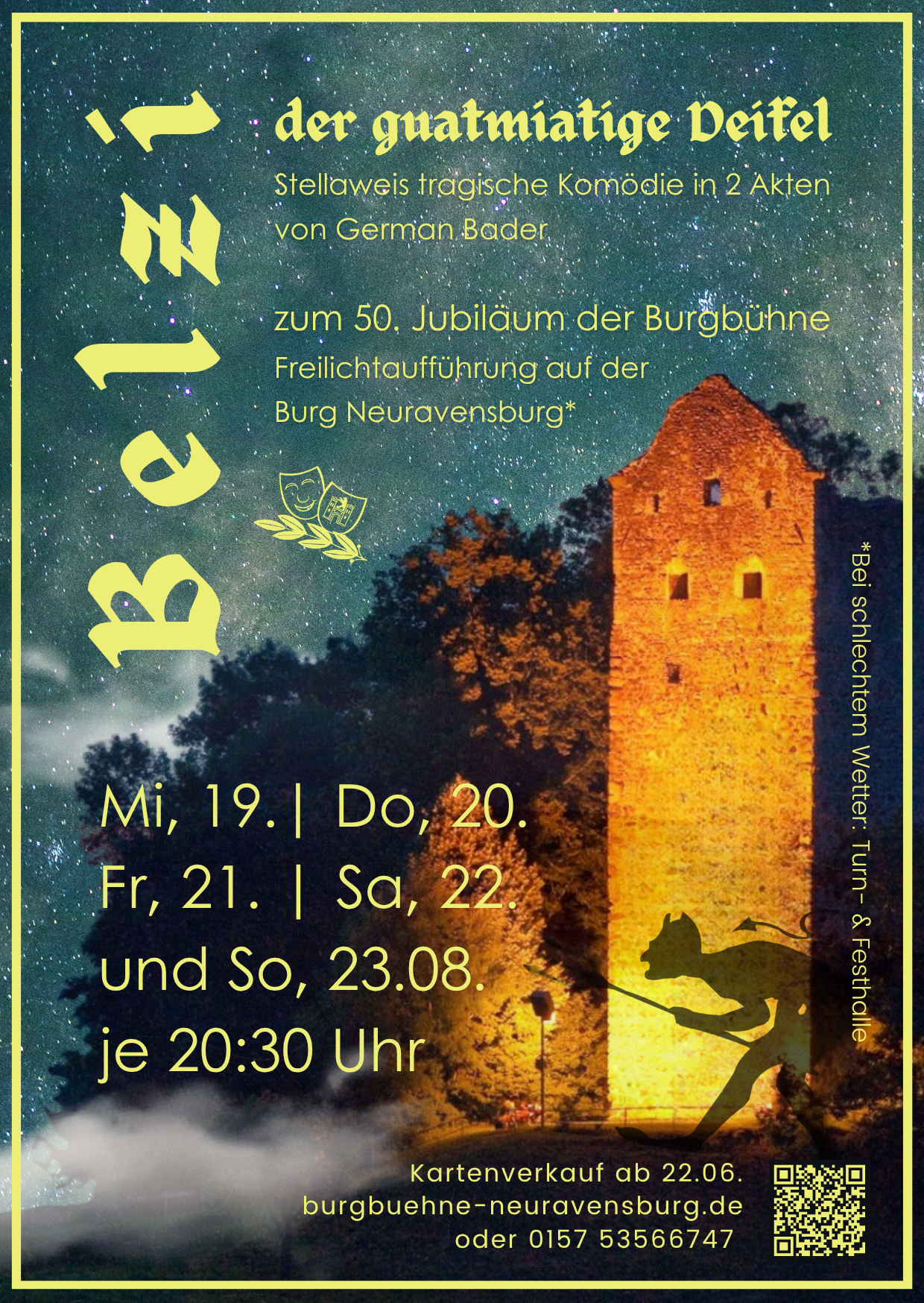 Flyer für das Theaterstück Belzi-der guatmiatige Deifel